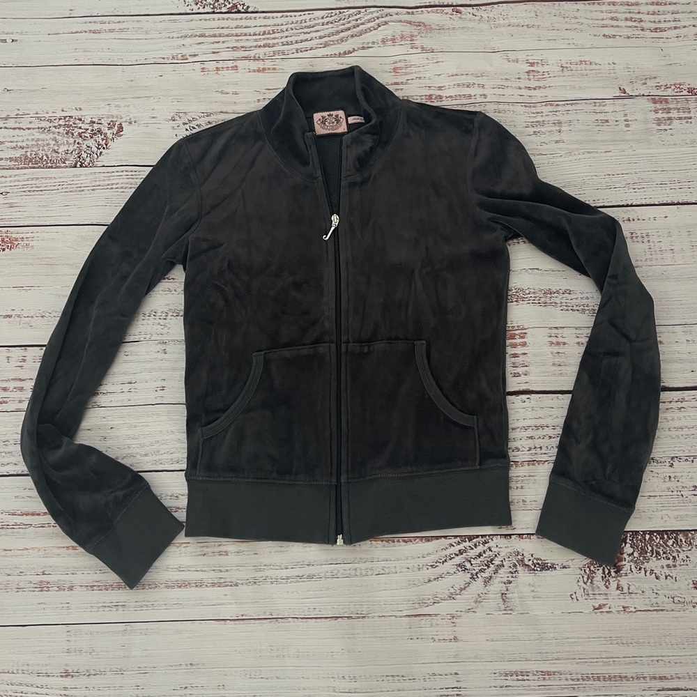 Juicy Couture Y2K Dark Gray Zip Up Jacket Small